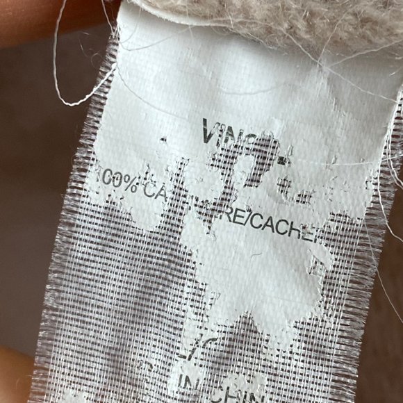 Vince 100% Cashmere Sweater Beige Stripe Oversized Womens Large - Picture 5 of 10